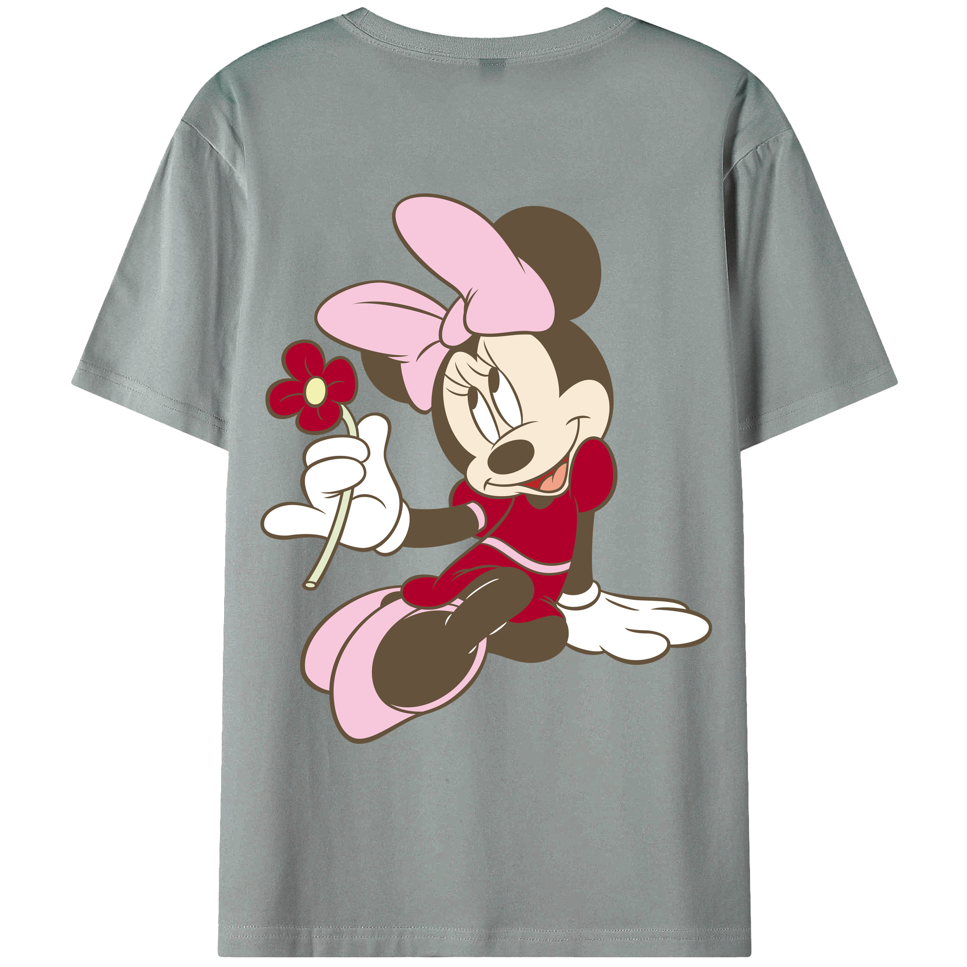 ミッキーマウス Mickey Mouse 綿100％ メンズ半袖Tシャツ（バックプリント） 通気性